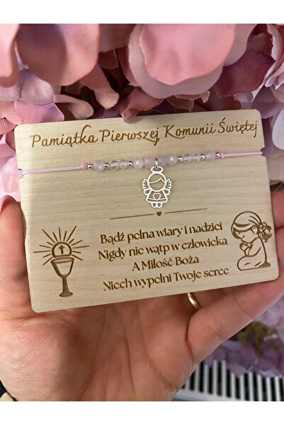 NO BRAND Suvenir Prima Împărtășanie brățară de argint cu pietre ANGEL