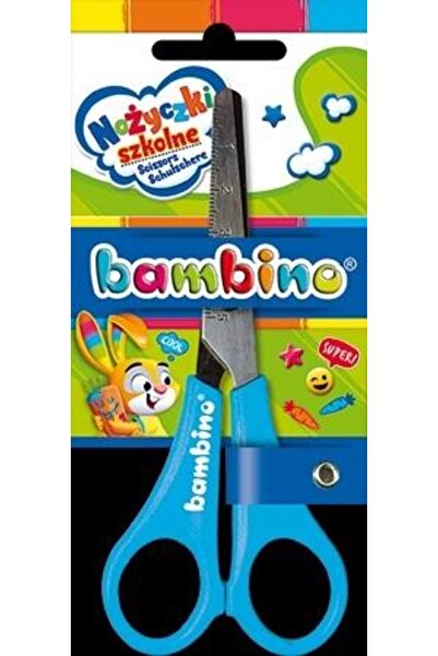 Bambino Foarfece școlare cu scală, 12 unități, cu mâner ergonomic
