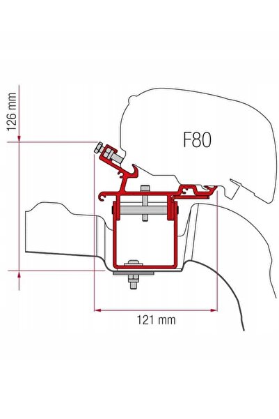 NO BRAND Adaptor pentru marchiză F80 F65 F40 VW Crafter Fiamma
