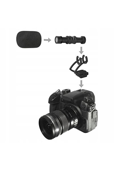 NO BRAND Microfon capacitiv COMICA VM10II B de tip shotgun pentru aparate fot...