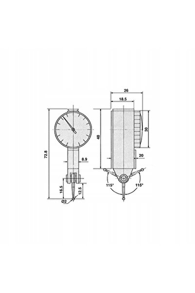 Limitless Senzor cu pârghie – cu ceas, 0,8 mm/0,01 mm, limită