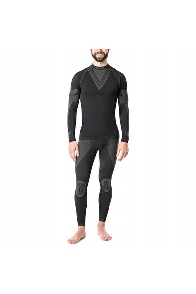 NO BRAND LADEHEID Set lenjerie termică pentru bărbați Negru / Kaki L