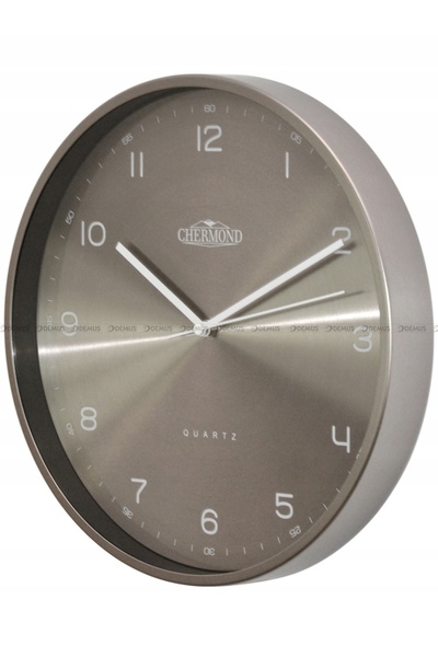 NO BRAND Ceas de perete silențios, rotund, din metal gri, de 30 cm, CHERMOND ...