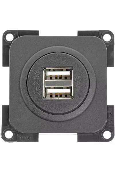 NO BRAND Priză internă dublă USB A 5V/2.5A, sistem 12V, 10000 Antracit