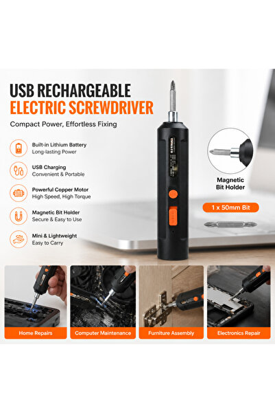 Choice مفك كهربائي منزلي قابل للشحن عبر USB للتثبيت والحفر والربط