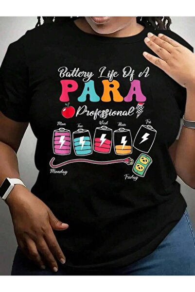 29CUN تي شيرت Paraprofessional T-Back To School باللون الأسود بتصميم جرافيك