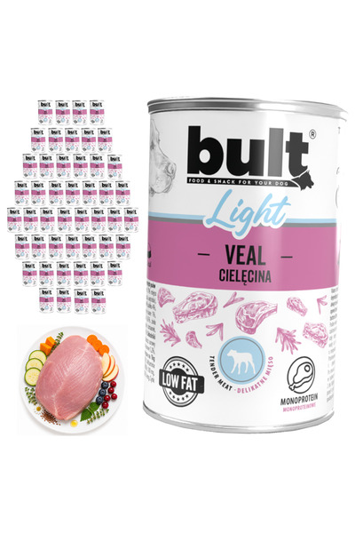 Bult LIGHT hrană umedă completă pentru câini, Vită, Conservă 48x400g, Foarte ...
