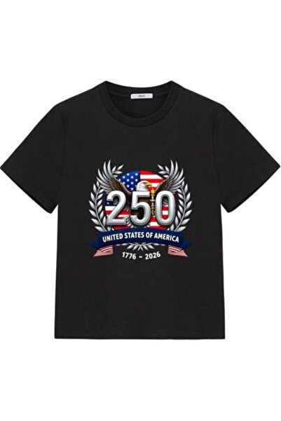 k222 تي شيرت وطني للذكرى السنوية الـ 250، تصميم درع النسر 1776-2026 الولايات ...