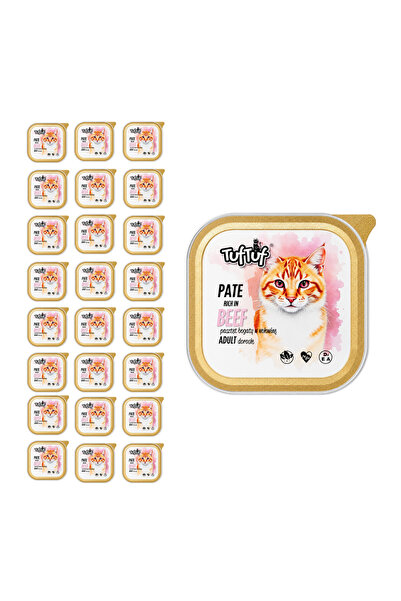 Tuf Tuf TufTuf hrană umedă completă pentru pisici cu vită, paletă 24x100g Pate