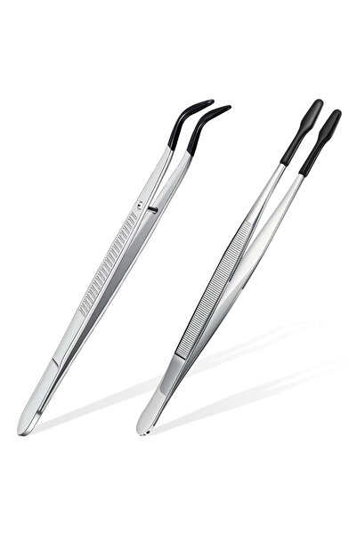 Choice5 Black 2pcs 1/2/4 Pieces Tweezers With Tips Tweezers PVC Silicone Coat...