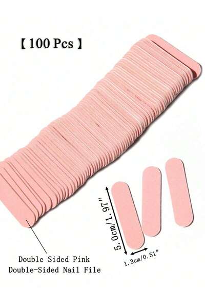choice2 100pcs 10/20/50/100/200 Pieces of Disposable Pink DIY Mini Nail File-...