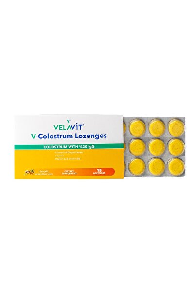 Velavit V- Colostrum Lozenges - Kolostrum içeren Pastil - 15 Adet