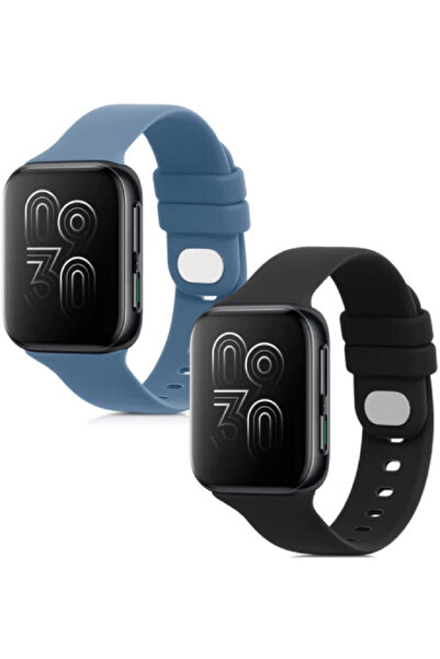 KWmobile KW Λουράκι Σιλικόνης Oppo Watch 1 41mm - 2 Τεμάχια - Black / Blue Grey