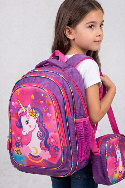 Liarca Set rucsac pentru școală primară și grădiniță cu model unicorn, geantă...