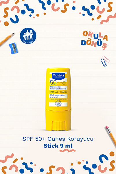 Mustela SPF50 Çok Yüksek Koruma Stick+Cold Cream Nemlendirici Stick+12'li Mum Boya Hediye