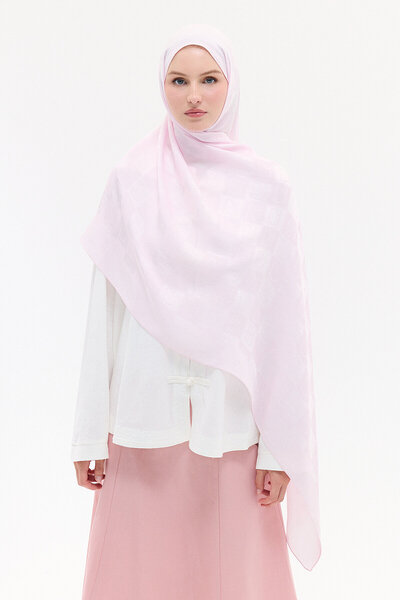 cs camellia scarf Σχέδιο Μονόγραμμα Σάλι Νάια Τζακάρ - Ροζ