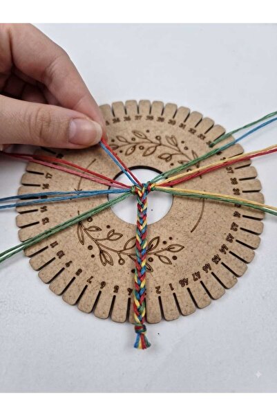 Mu Art Ahşap Ahşap Kumihimo Japon Örgü Disk Tezgahı - Lazer Kesim Ham MDF Bil...