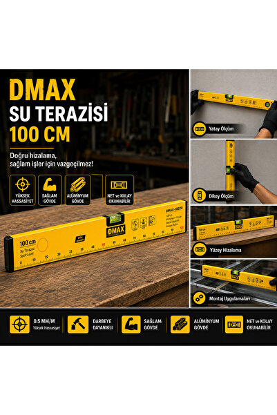 YANARLAR DMAX SU TERAZİSİ 100 CM – PROFESYONEL HASSAS ÖLÇÜM VE HİZALAMA