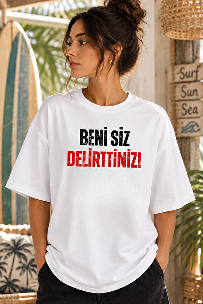 Büşra Çetin You Made Me Crazy Funny Message Printed T-Shirt, 100% Cotton Unis...