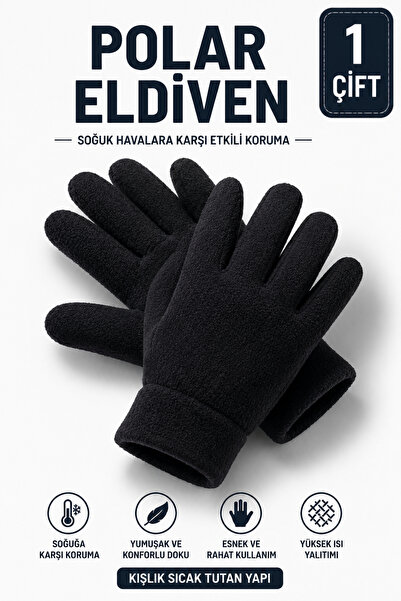 Alıç Fleece Gloves Warm Soft Textured Winter Gloves for Cold Weather - 1 Piece