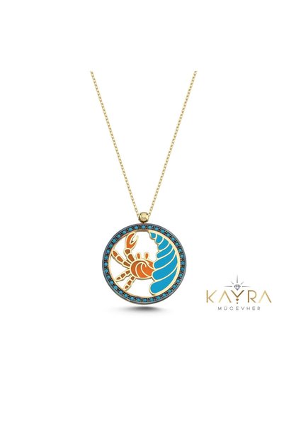 Kayra Mücevher Özel Tasarım Yengeç Burcu Altın Kolye BK06
