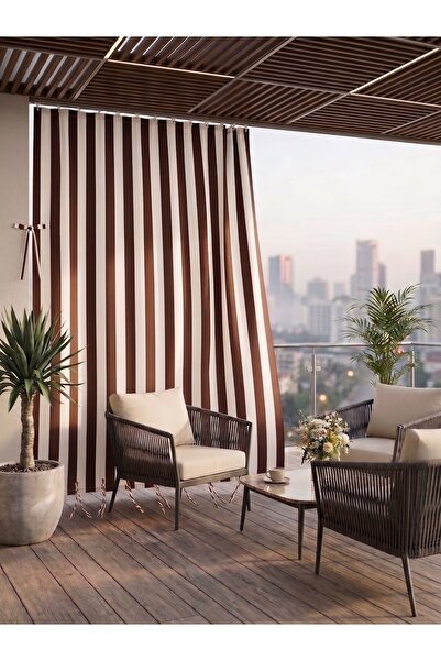 MEGAMİX Balcony Curtain with Width and Length Options, Lace-Up Balcony Tarpau...