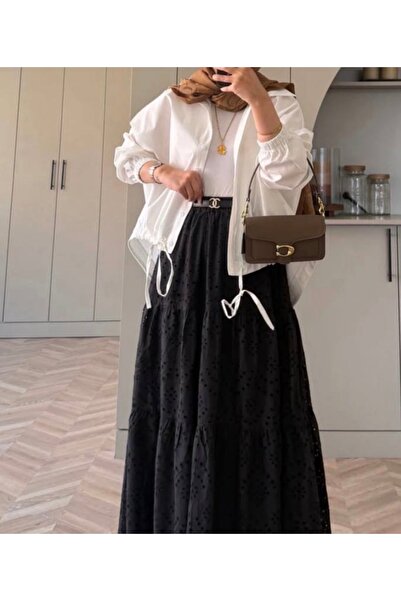 Bahar Altundemir Kadın Beli Büzgülü Oversize Düğmeli Crop Gömlek