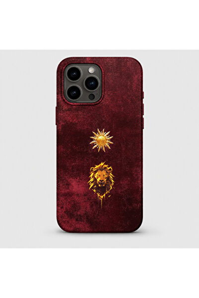DarkSun iPhone 14/15 PLUS Uyumlu Desenli Bordo Lansman Telefon Kılıfı K169