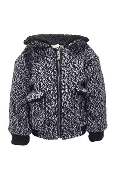 OEM CODE Jachetă de iarnă din lână pentru bebeluși, Alb/Negru, 80cm, 9/12M