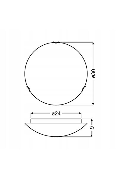 NO BRAND Lampă de tavan rotundă Candellux 30 x 9 cm, albă