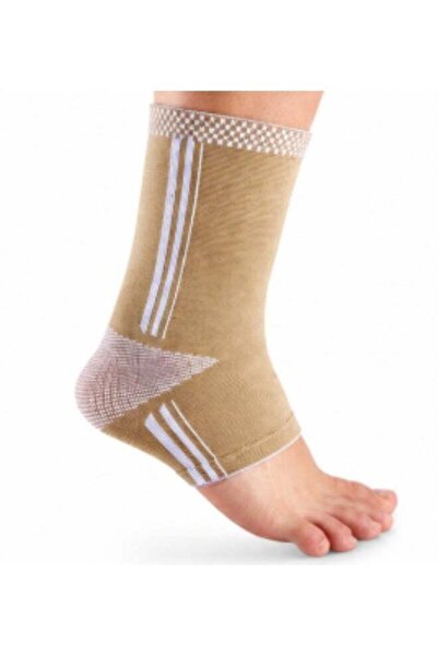 Generic Elastic Ankle Brace Support Sleeve for Pain Relief - Beige