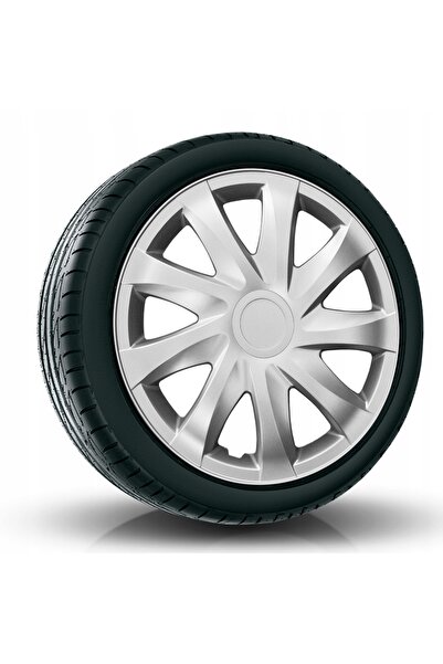 NO BRAND 4x Capace universale de roată auto Draco Silver argintii de 14 inch