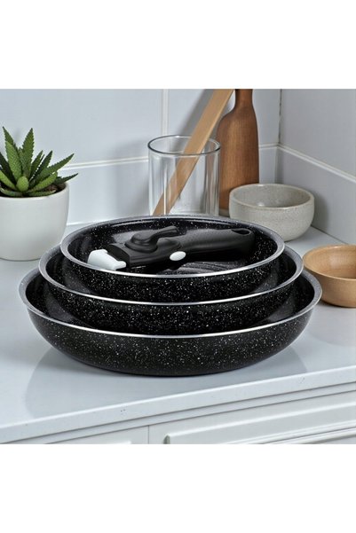 Elitehoff SET DE TIGĂNĂRI CU MÂNER DETAȘABIL 20/24/28 CM INDUCȚIE GAZ