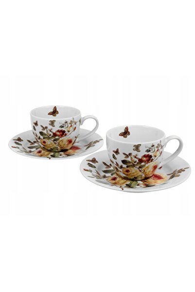 NO BRAND Set de căni Zahra din porțelan 110 ml 2 bucăți