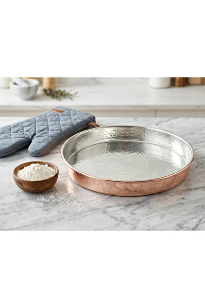 Zinnun Copper Baklava / Pastry / Baking Tray, 32 Base, 35 Diameter, 1 mm Thic...