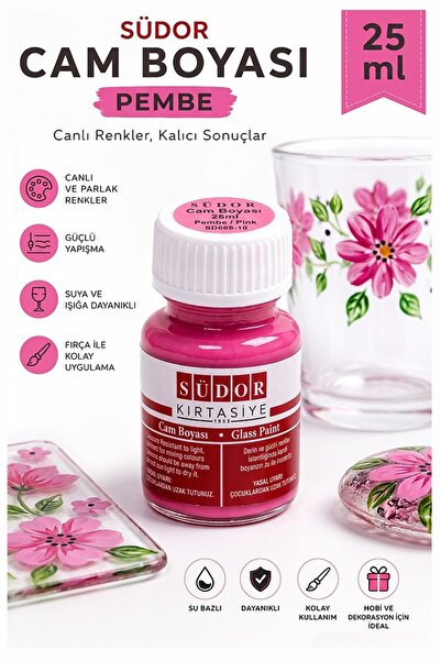 Artlantis Cam Boyası Vitray Boyası 25 ml 1 Adet Südor Su Bazlı Renkli Cam Vit...