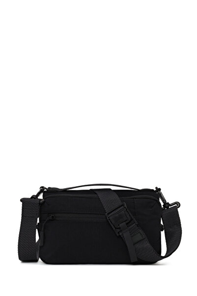 Derimod D-Pack Men's Black Long Strap Mini Fabric Crossbody Bag 26Sbd30116F