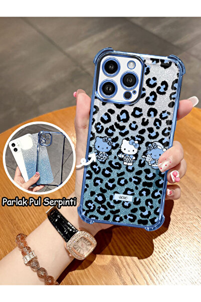 ucuc iPhone 14 Pro Max Uyumlu Şeffaf Dört Köşe Silikon Kaplama Parlak Kenar K...