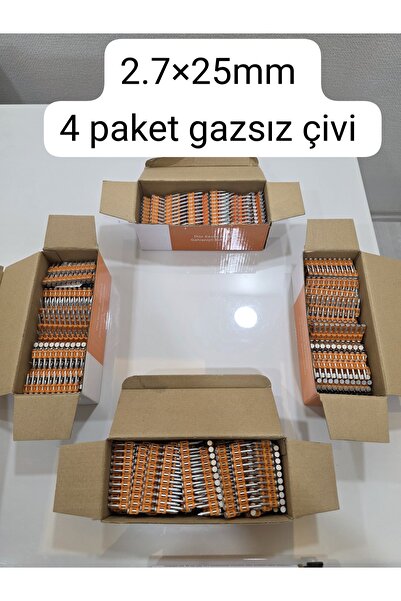 4 PAKET GAZSIZ - Havalı / Elektrikli tabanca çivisi (900 adet - 25mm)
