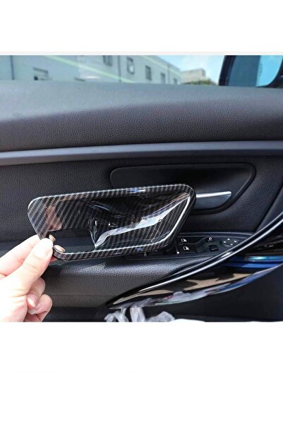 ŞENYILDIZ AKSESUAR BMW 3ve5 Serisi F10 F30 F32 F34 F36 F18 2013-2018 İç Kapı Kolu Karbon Fiber Kaplaması 4 Parça