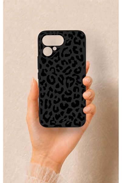 Vip Case Tecno Pova Curve 2 Uyumlu Siyah Leopar Desenli Silikon Kılıf