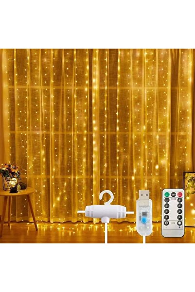 Genel Markalar 3x3 Metre Perde Led Işık, 300 Ledli 10 Sarkıtlı Dekoratif Peri...