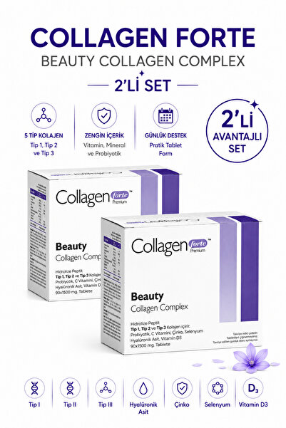Beauty Collagen, Probiyotik & Multivitamin 2 × 90 Tablet Avantajlı Set