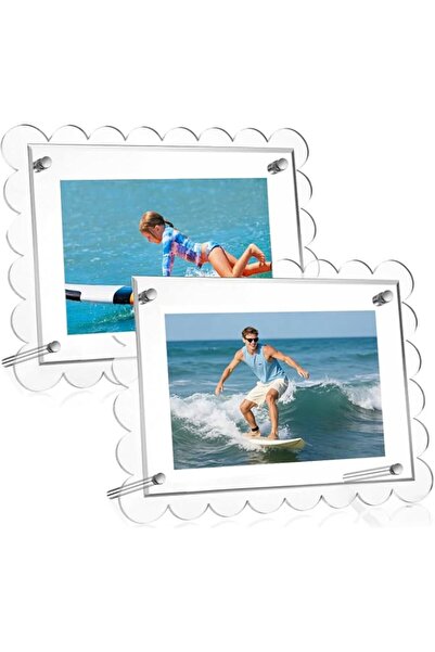 Generic Brand Acrylic Picture Frame 4 x 6 Inch, 2 Pack Clear Acrylic Magnetic...
