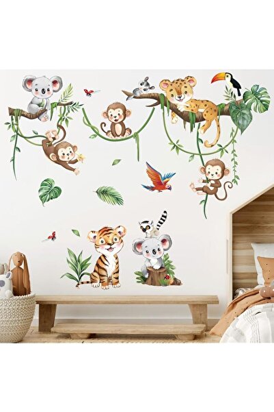 Generic Brand decalmile Jungle Animal Tree Branch Wall Decals Safari Animal M...