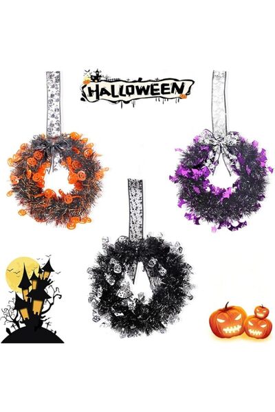 Generic Brand 3PCS Halloween Wreaths for front door Halloween door Wreath fal...