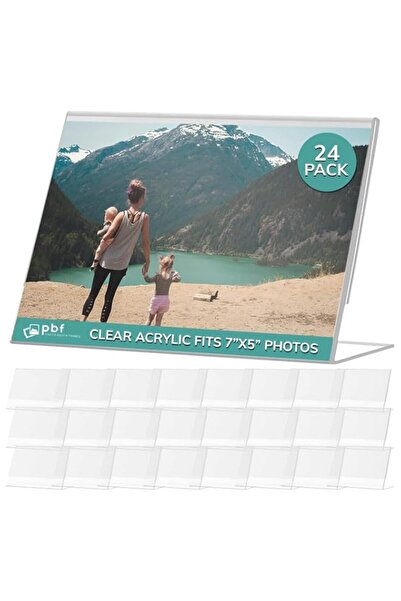 Generic Brand pbf PHOTO BOOTH FRAMES - 7x5 Inch Clear Acrylic Display, Slante...