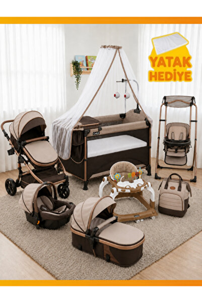 modabebekler Bebek arabası çift yönlü boy ayarlı, anne yanı asansörlü park be...
