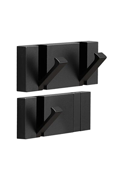 Generic 2 Pack Modern Waterproof Black Wall Hooks, Foldable Towel Hooks for B...