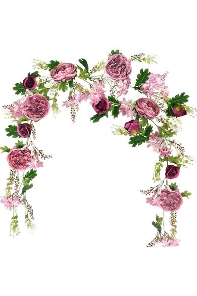 Generic Brand Tazweeq Peony Flower Garland, Rose Flower Swag, Dusty Peony Gar...